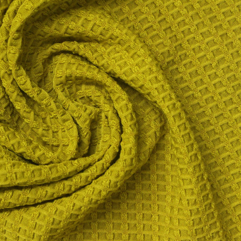 Jacquard Polyester Stretch Knit Fabric, 170 gsm, 155 cm — Yellow
