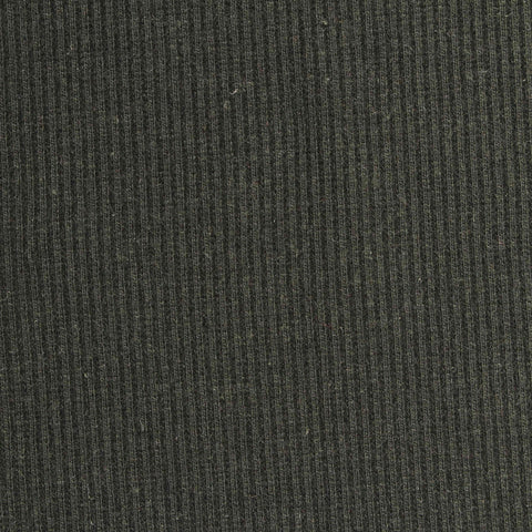 Dark Olive Ribbed Rib Knit, Cotton-Poly