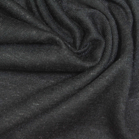 Dark Grey Marl Jersey Knit, Poly-Linen, 160 gsm