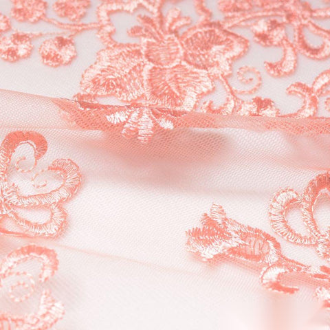 Peach Floral Knit, Polyester