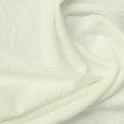 Cream Tone-on-Tone Floral Pointelle Knit, Polyester, 271 gsm