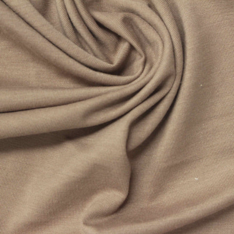 Polyester Viscose Stretch Jersey Knit Fabric, 175 gsm, 160 cm — Khaki