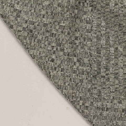 Dark Grey Vertical-Stripe Rib Knit, Polyester, 200 gsm