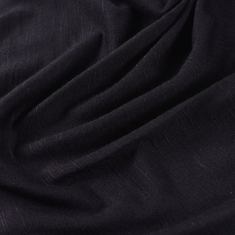 Slub 100% Viscose Knit Fabric, 168 gsm, 155 cm — Black