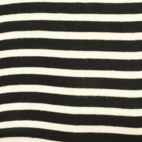 Black Stripe Jersey Knit, Viscose, 110 gsm