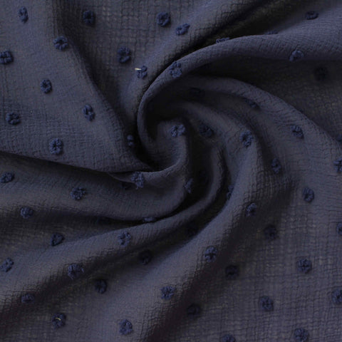 Navy Tone-on-Tone Dot Woven, Polyester