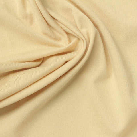 Brushed Polyester Stretch Milk Silk Knit Fabric, 130 gsm, 160 cm — Beige