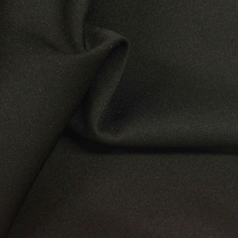 Viscose Polyester Metallic Stretch Scuba Knit Fabric, 295 gsm — Black