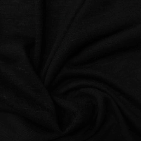 Slub 100% Polyester Chunky Knit Fabric, 140 gsm, 170 cm — Black
