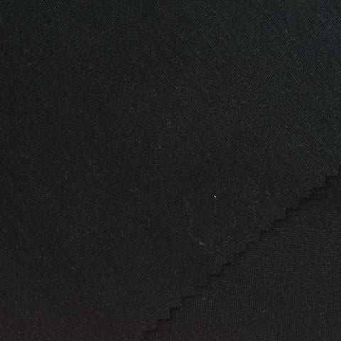 Viscose Nylon Stretch Ponte Knit Fabric, 460 gsm, 167 cm — Black