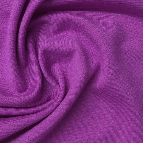 Polyester Viscose Stretch French Terry Fabric, 240 gsm, 160 cm — Purple, ref EF-276240