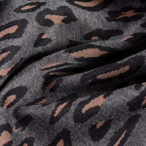 Grey Leopard Jacquard, Polyester, 240 gsm, 170 cm, ref EF-10454