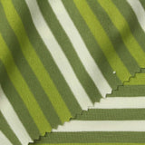 Green Horizontal-Stripe Jersey Knit, Viscose — photo 2