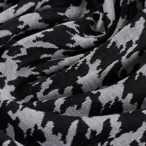 Black Houndstooth Jacquard, Viscose-Poly, 220 gsm