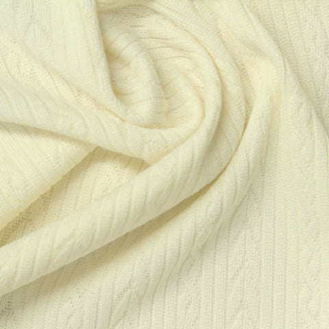 Jacquard Polyester Stretch Pointelle Knit Fabric, 230 gsm, 170 cm — Beige, ref EF-254823
