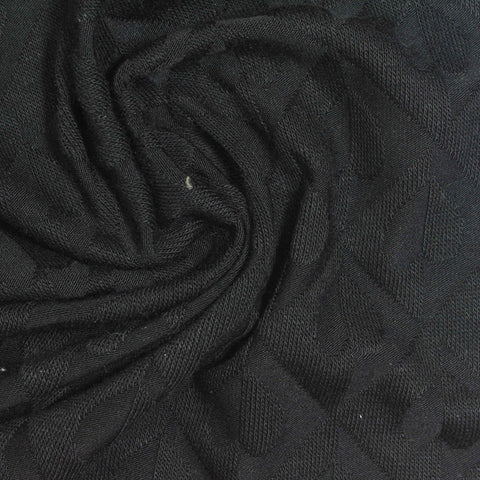 Dark Grey Tone-on-Tone Pointelle Knit, Viscose-Acrylic