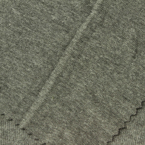 Grey Marl Rib Knit, Poly-Cotton, 330 gsm