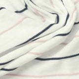 White Horizontal-Stripe Knit, Cotton-Poly — photo 2