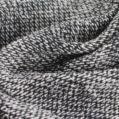 Black Marl Chunky Knit, Cotton-Poly, 305 gsm, ref EF-11816