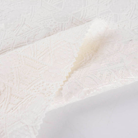 White Tone-on-Tone Diamond Jacquard, Cotton-Poly