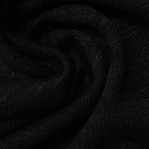 Heathered Black Marl French Terry, Poly-Cotton