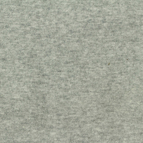Light Grey Heathered-Marl Rib Knit, Cotton, 240 gsm