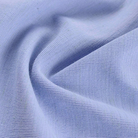 Polyester Stretch Rib Knit Fabric, 358 gsm — Blue