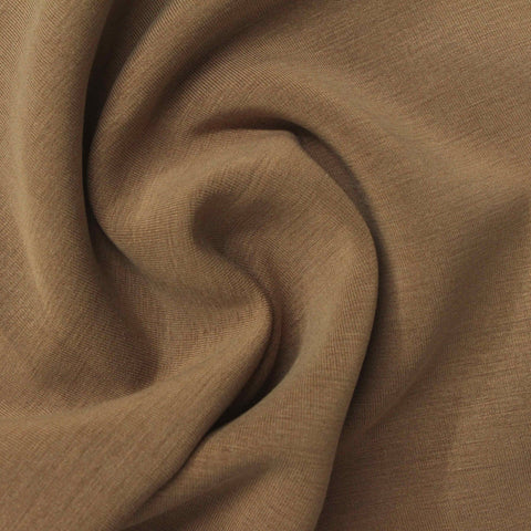 Polyester Viscose Stretch Scuba Knit Fabric, 330 gsm, 165 cm — Brown