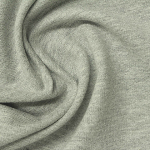 Light Grey Marl French Terry, Cotton-Poly, 230 gsm
