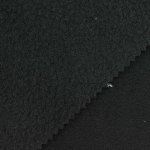 100% Polyester Fleece Fabric, 350 gsm, 166 cm — Black