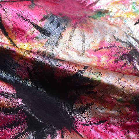Pink Abstract Jacquard, Poly-Cotton