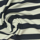 Navy Horizontal-Stripe Milk Silk Knit, Polyester — photo 2
