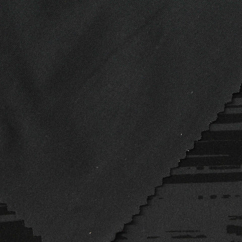 Black Horizontal-Brushstroke Milk Silk Knit, Polyester