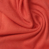 Red Subtle-Heart Pointelle Knit, Poly-Viscose — photo 2