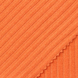 Polyester Stretch Rib Knit Fabric, 260 gsm — Orange — photo 2