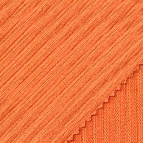 Polyester Stretch Rib Knit Fabric, 260 gsm — Orange