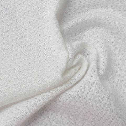 Jacquard 100% Cotton Knit Fabric, 110 gsm, 165 cm — White