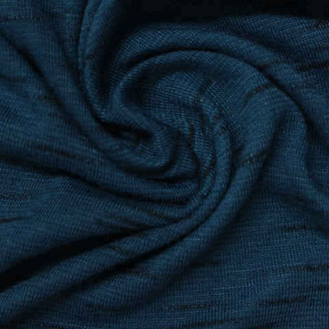 Blue Marl Jersey Knit, Poly-Viscose, 180 gsm, 168 cm