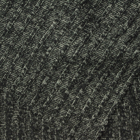 Dark Grey Marl Rib Knit, Viscose-Poly, 175 gsm