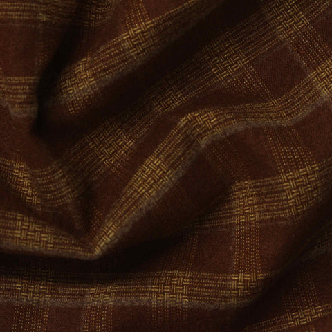 Brown Plaid Woven, Poly-Viscose, 285 gsm, 150 cm, ref EF-265155