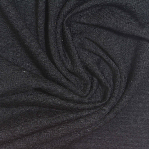 Polyester Viscose Stretch Jersey Knit Fabric, 193 gsm, 170 cm — Black