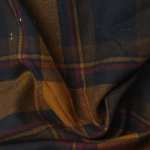 Dark Blue Plaid Woven, Cotton