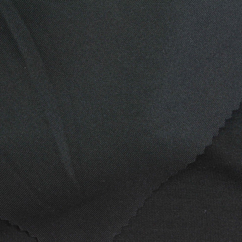 Modal Polyester Stretch Scuba Knit Fabric, 235 gsm, 158 cm — Black