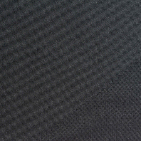 Viscose Nylon Stretch Piqué Knit Fabric, 250 gsm, 160 cm — Black