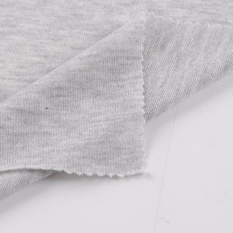 Light Grey Marl Jersey Knit, Poly-Viscose, 128 gsm