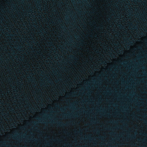 Dark Teal Marl Chunky Knit, Viscose-Poly, 190 gsm