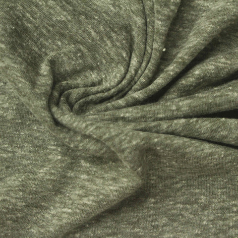 Green Marl Jersey Knit, Poly-Cotton, 143 gsm