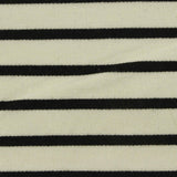 Black Horizontal-Stripe Ponte Knit, Viscose-Poly — photo 2
