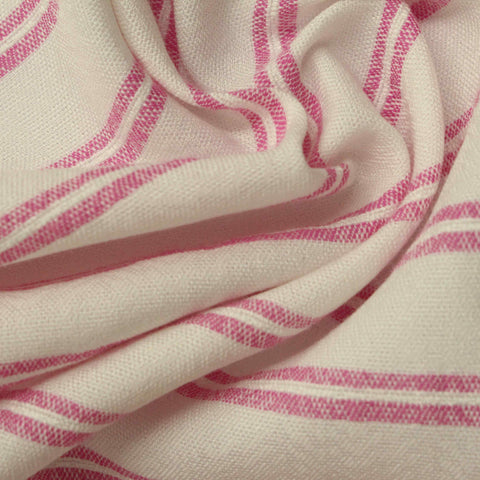 Pink Horizontal-Stripe Jacquard, Poly-Viscose