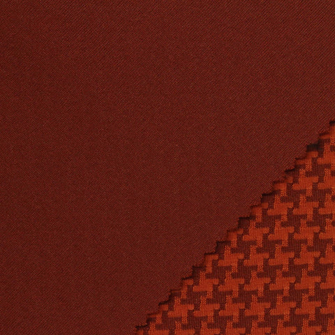 Orange Houndstooth Interlock Knit, Poly-Cotton